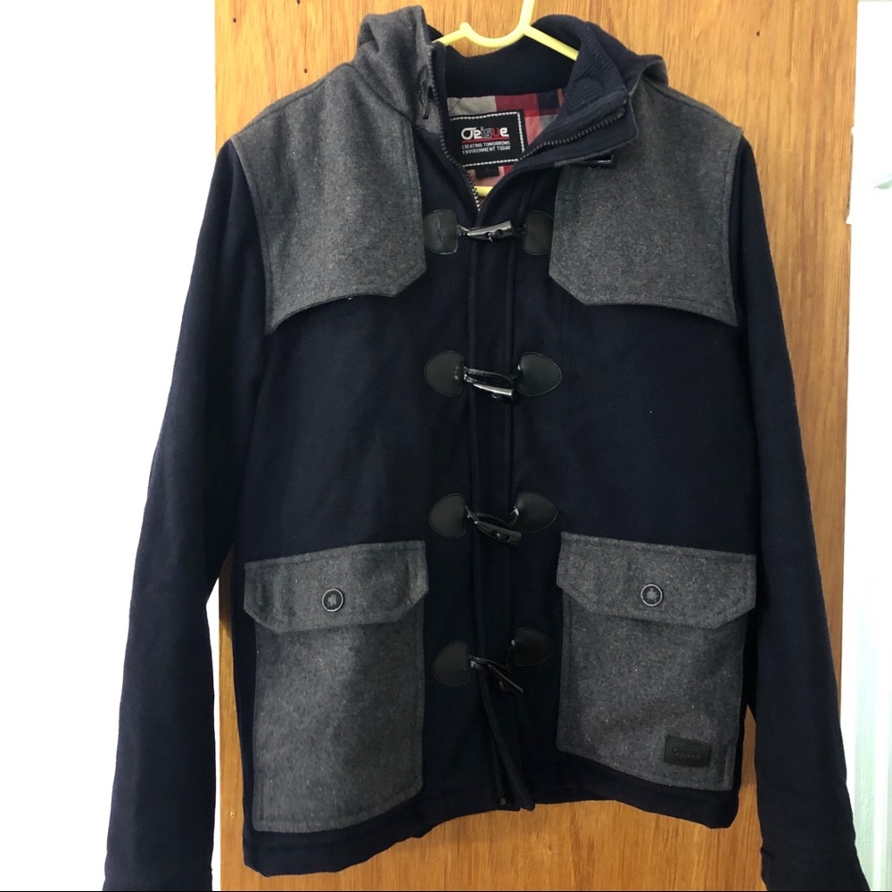 Orisue Men’s Jacket Coat Size S Navy Blue Gray